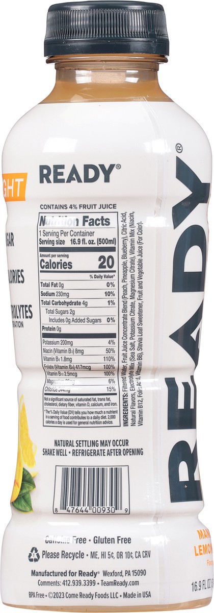 slide 5 of 13, Ready Nutrition Ready Light Mango Lemonade - 16.9 oz, 16.9 oz