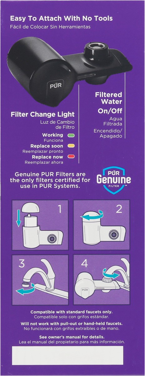 slide 4 of 11, PUR Black Faucet Filtration System 1 ea, 1 ct