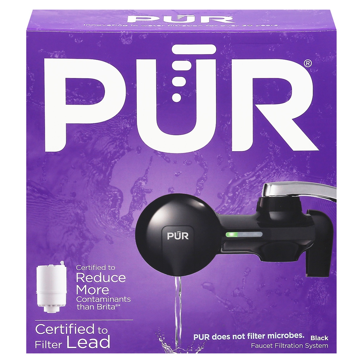 slide 1 of 5, PUR Black Horizontal Faucet Mount, 1 ct
