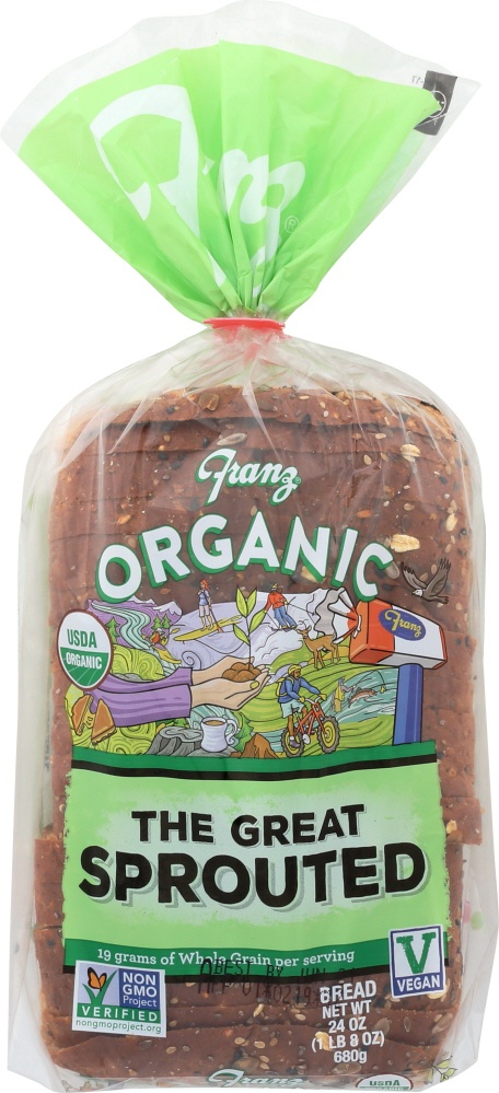 slide 1 of 1, Franz Organic Sprouted Grain Bread, 24 oz