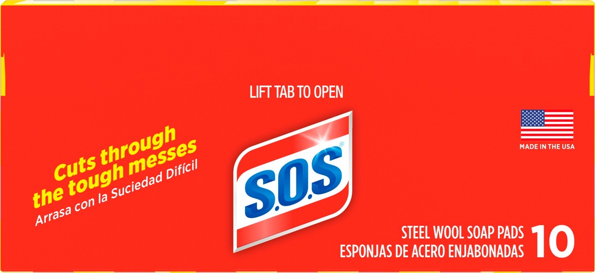 slide 2 of 13, S.O.S. Steel Wool Soap Pads, 10 ct