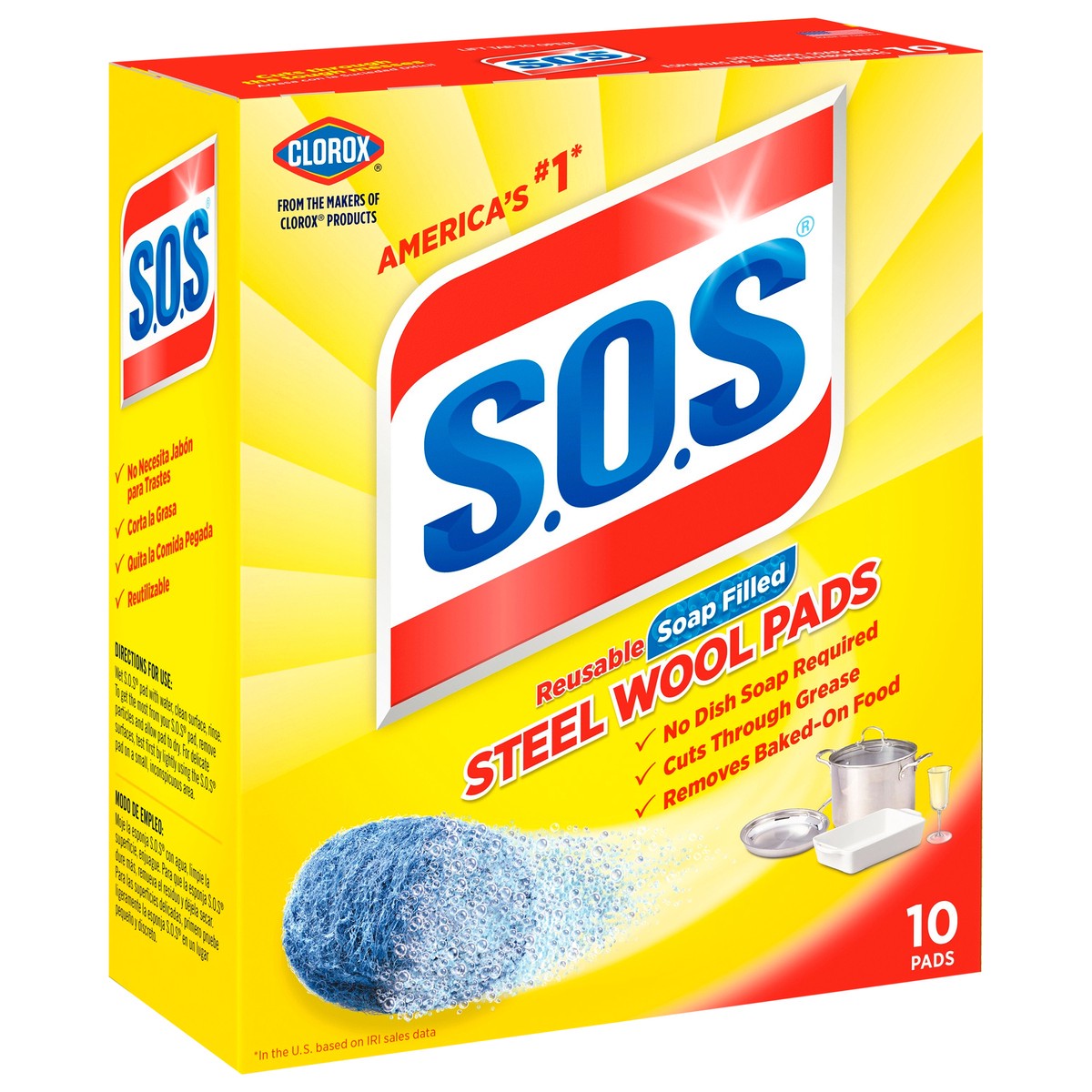 slide 13 of 13, S.O.S. Steel Wool Soap Pads, 10 ct