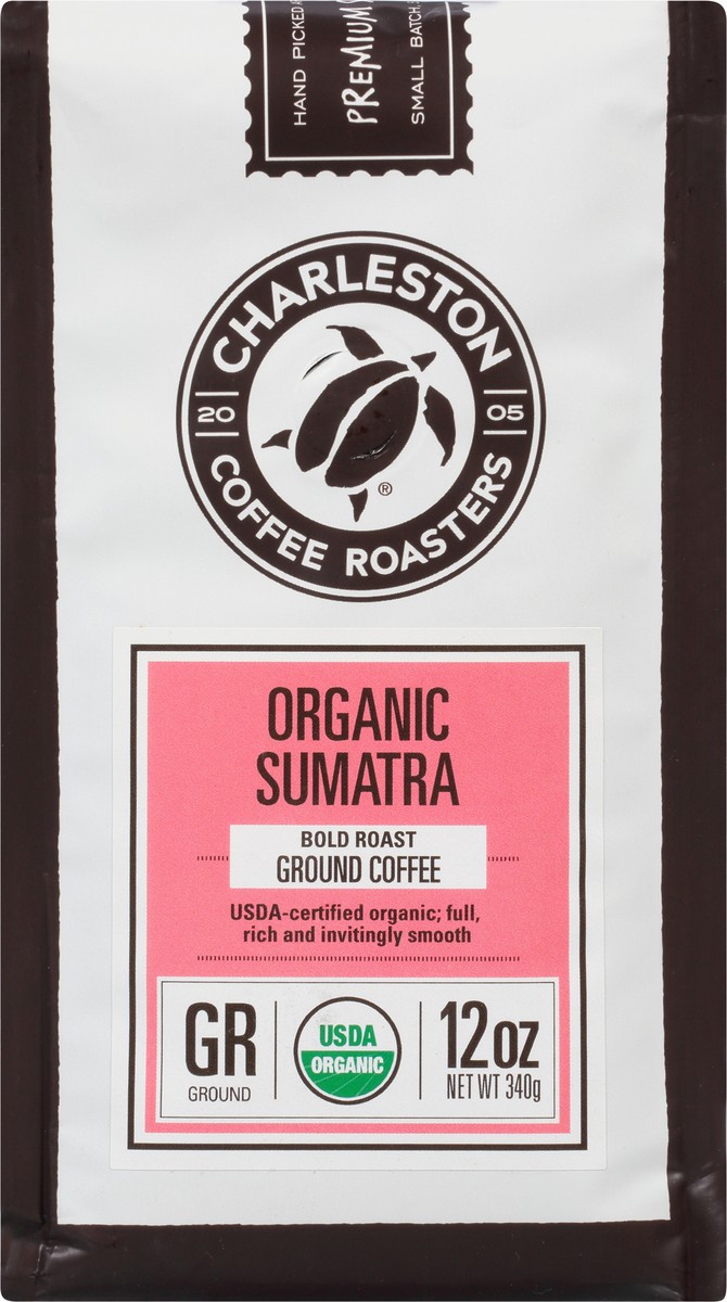 slide 9 of 9, Charleston Coffee Roasters Bold Roast Ground Organic Sumatra Coffee - 12 oz, 12 oz