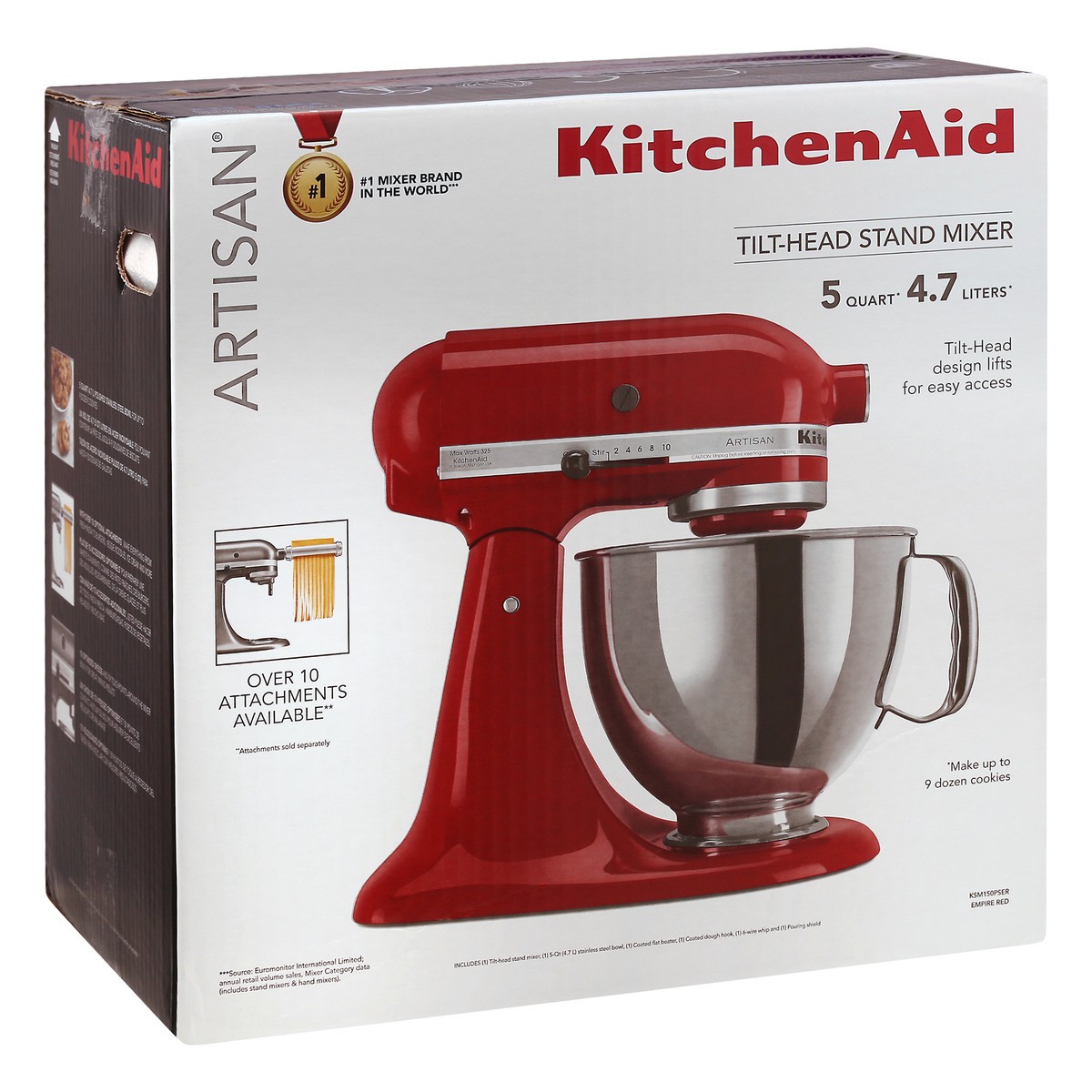 slide 7 of 9, KitchenAid Empire Red 5-Quart Tilt-Head Stand Mixer 1 ea, 1 ct