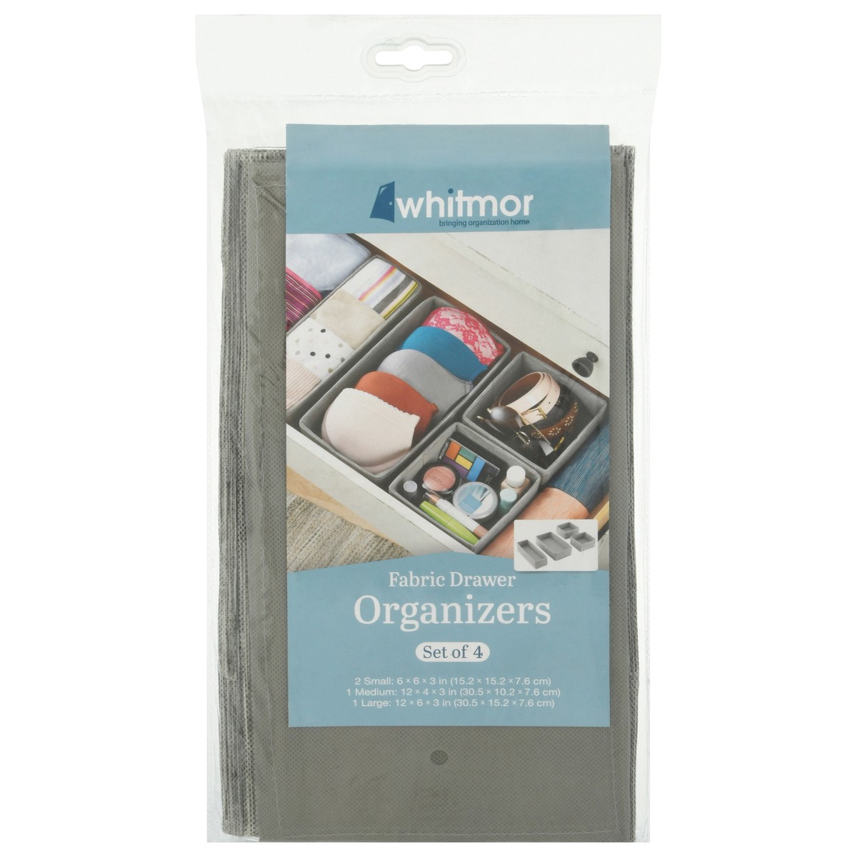 slide 1 of 9, Whitmor Fabric Drawer Organizers 4 ea, 4 ct