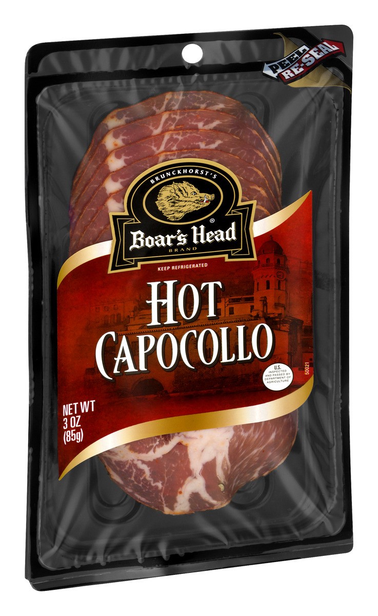 slide 6 of 8, Boar's Head Hot Uncured Capocollo, 3 oz