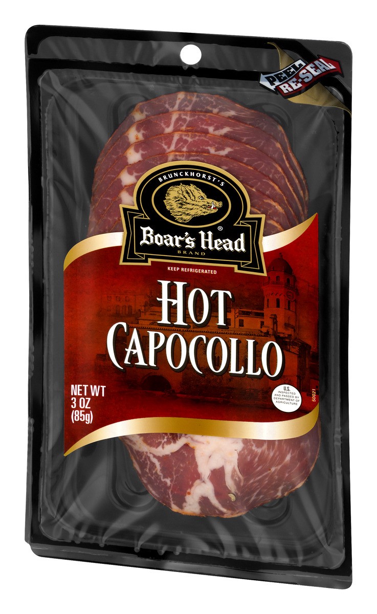slide 4 of 8, Boar's Head Hot Uncured Capocollo, 3 oz