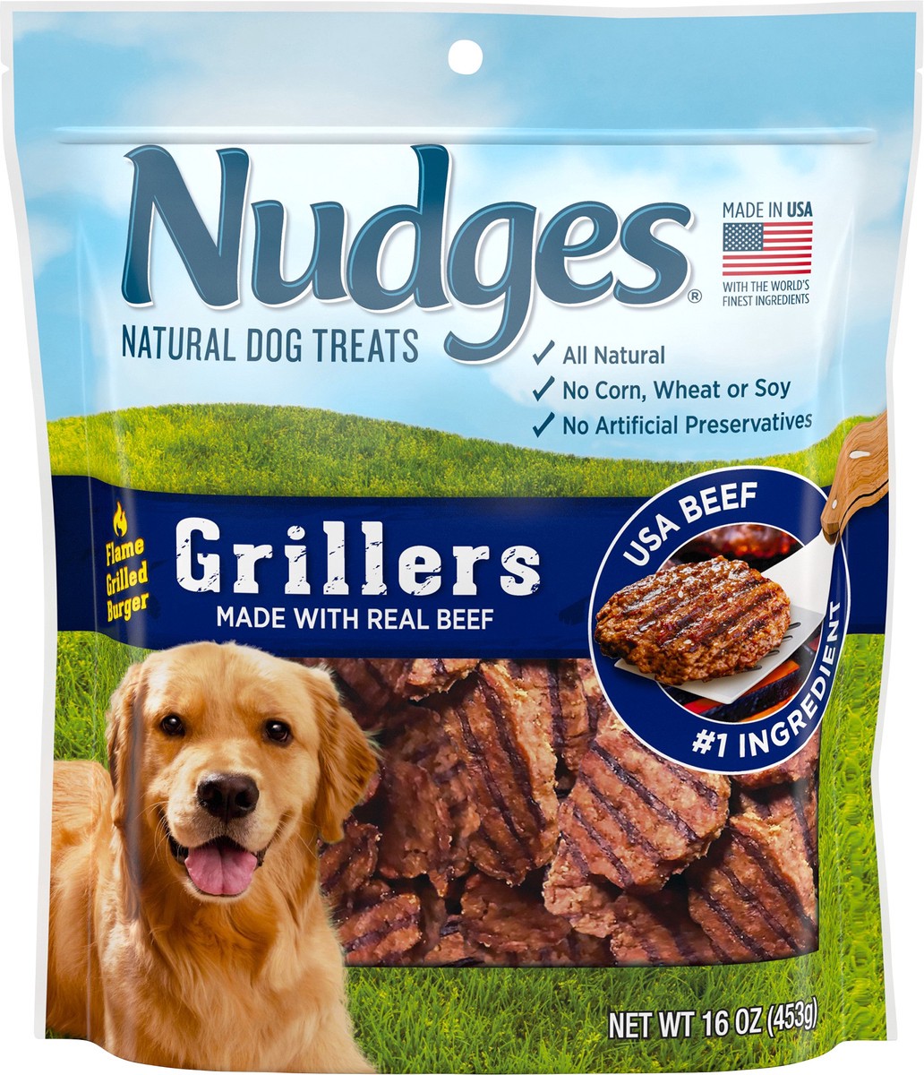 slide 6 of 6, Nudges Grillers Beef Dog Treats 16 oz, 16 oz