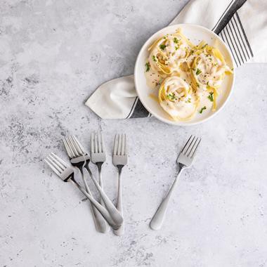 slide 1 of 1, Hy-Vee Seasons Simplicity Satin Salad/dessert Forks, Set Of 6, 6 ct