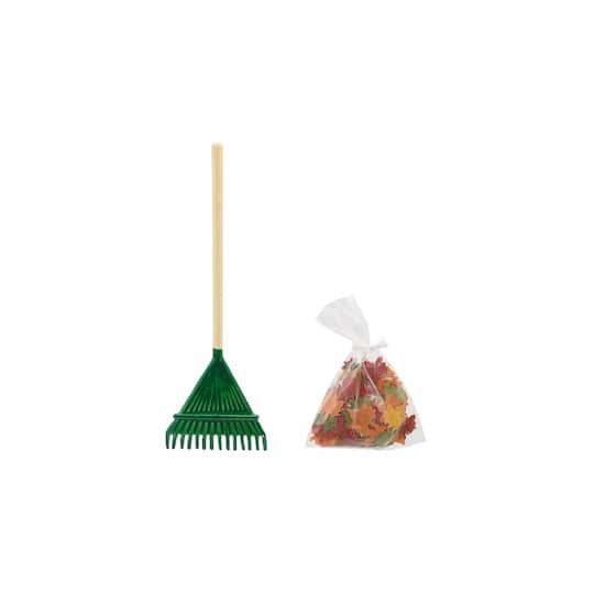 slide 1 of 7, Mini Leaves & Rake Set By Ashland, 1.8 in x 0.4 in x 2.3 in