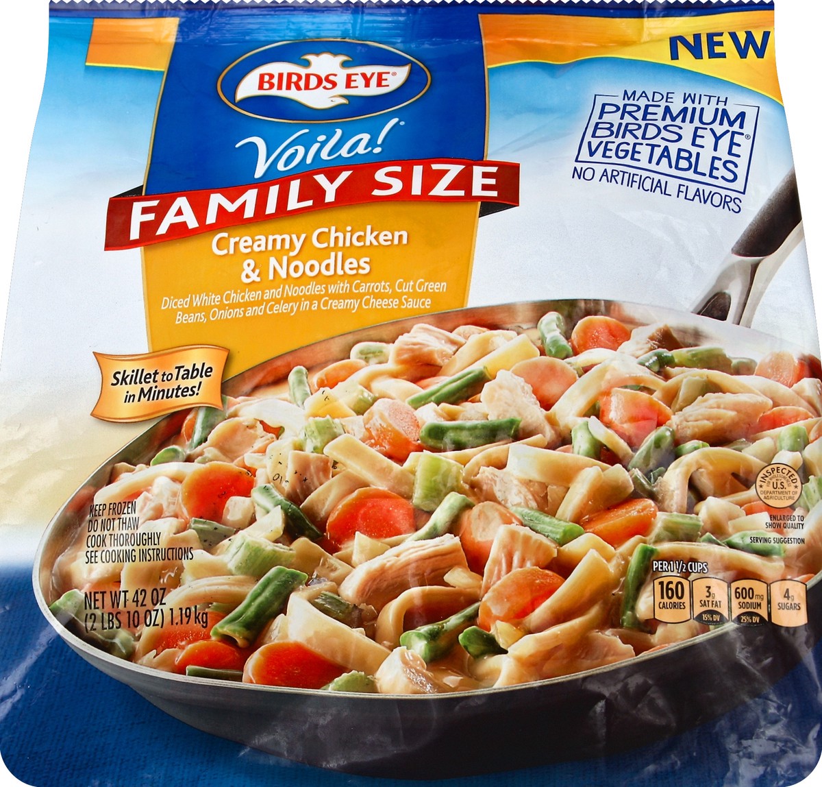 slide 5 of 5, Birds Eye Voila! Creamy Chicken & Noodles, Frozen Meal, 42 OZ, 42 oz