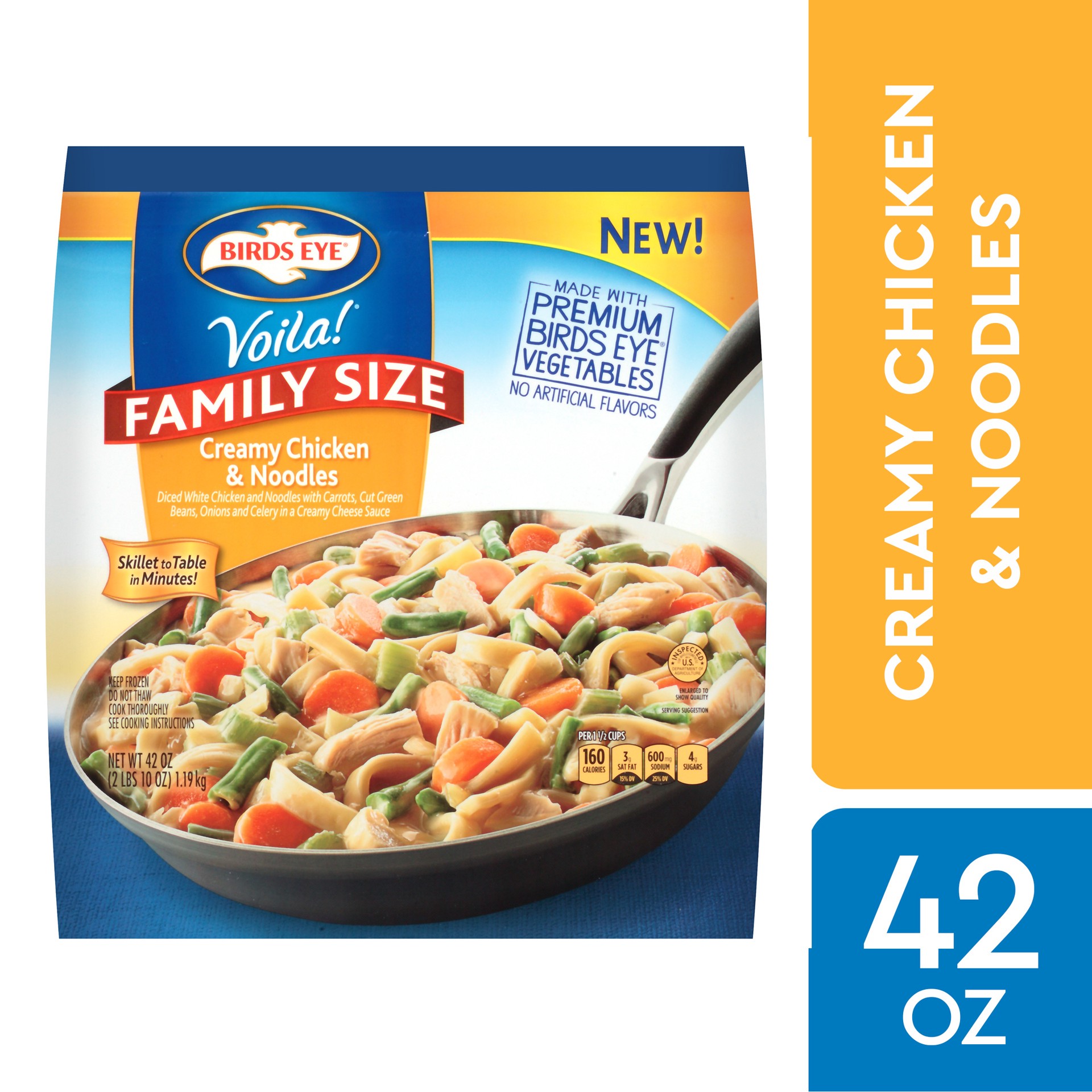 slide 1 of 5, Birds Eye Voila! Creamy Chicken & Noodles, Frozen Meal, 42 OZ, 42 oz