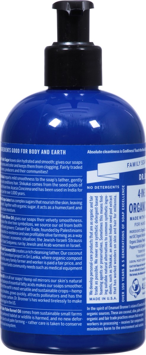 slide 9 of 9, Dr. Bronner's Organic 4-in-1 Peppermint Sugar Soap 12 fl oz, 12 fl oz