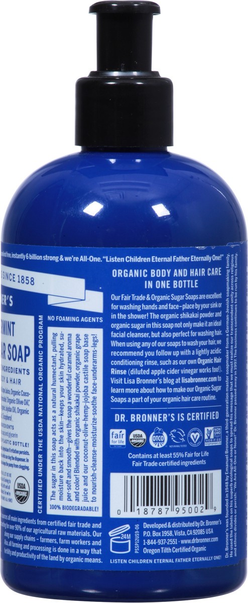 slide 5 of 9, Dr. Bronner's Organic 4-in-1 Peppermint Sugar Soap 12 fl oz, 12 fl oz