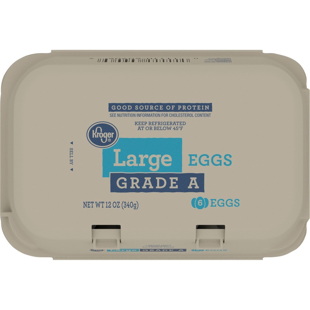 slide 5 of 6, Kroger Large Eggs Grade A, 6 ct
