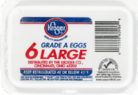 slide 1 of 1, Kroger Large Eggs Grade A, 6 ct