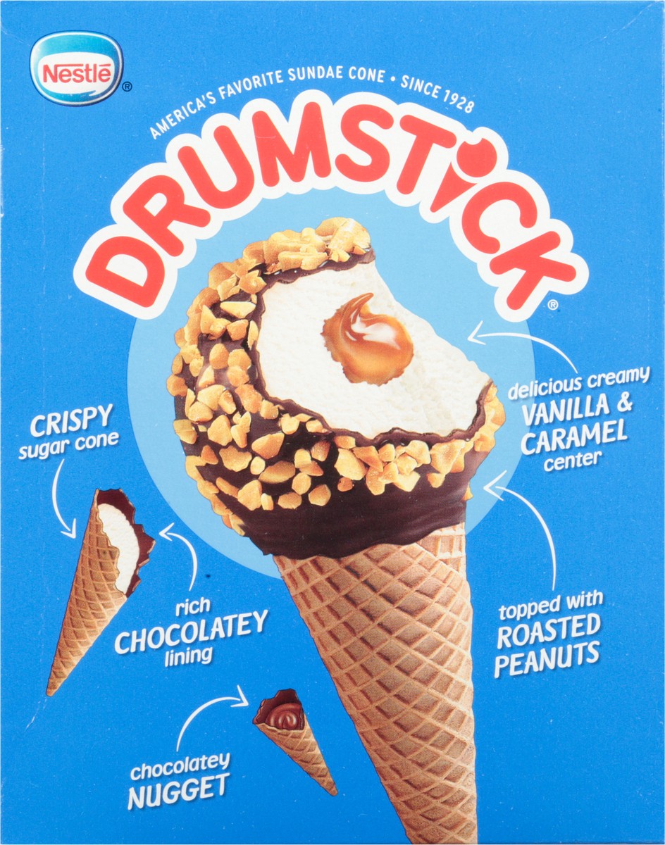 slide 10 of 14, Drumstick Vanilla Caramel Frozen Dairy Dessert Cones 4 ea, 4 ct