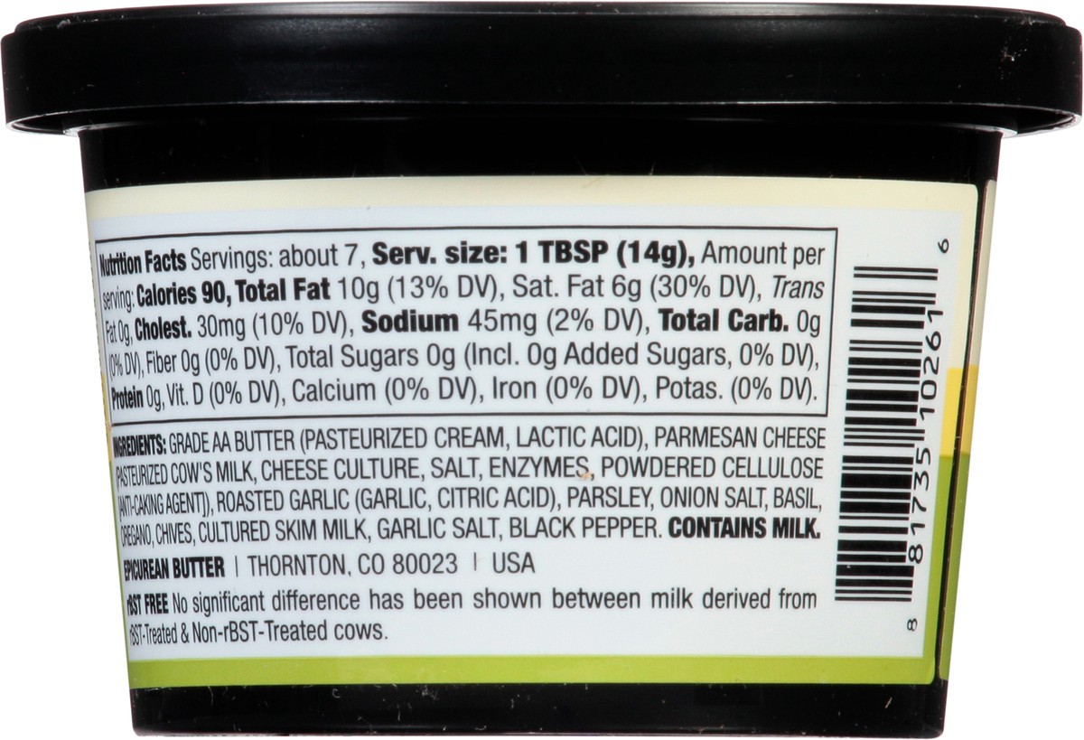 slide 10 of 14, Epicurean Butter Garlic Parmesan Butter 3.5 oz, 3.5 oz