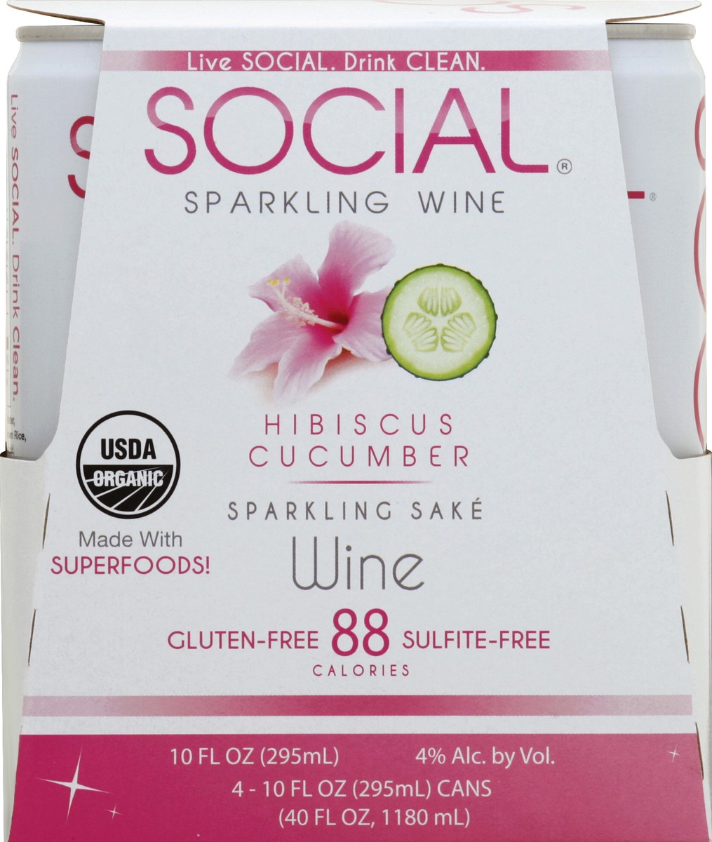 slide 1 of 5, Social Sparkling Wine 4 ea, 4 ct; 10 fl oz