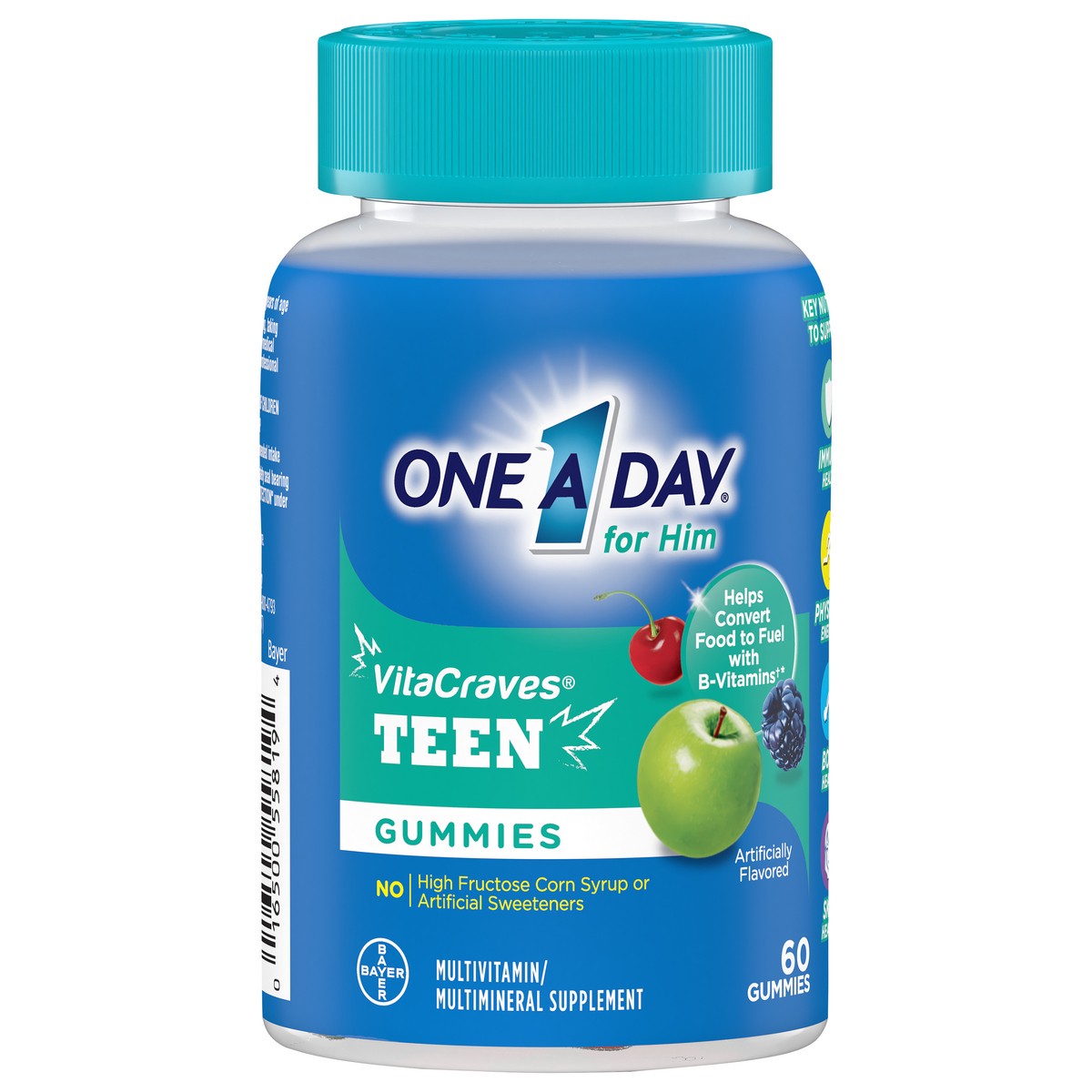 slide 2 of 8, One A Day Teen Multivitamin Gummies for Him, 60 ct