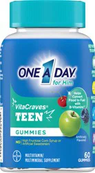 One A Day VitaCraves for Him Teen Multivitamin/Multimineral Supplement Gummies 60 ea Bottle