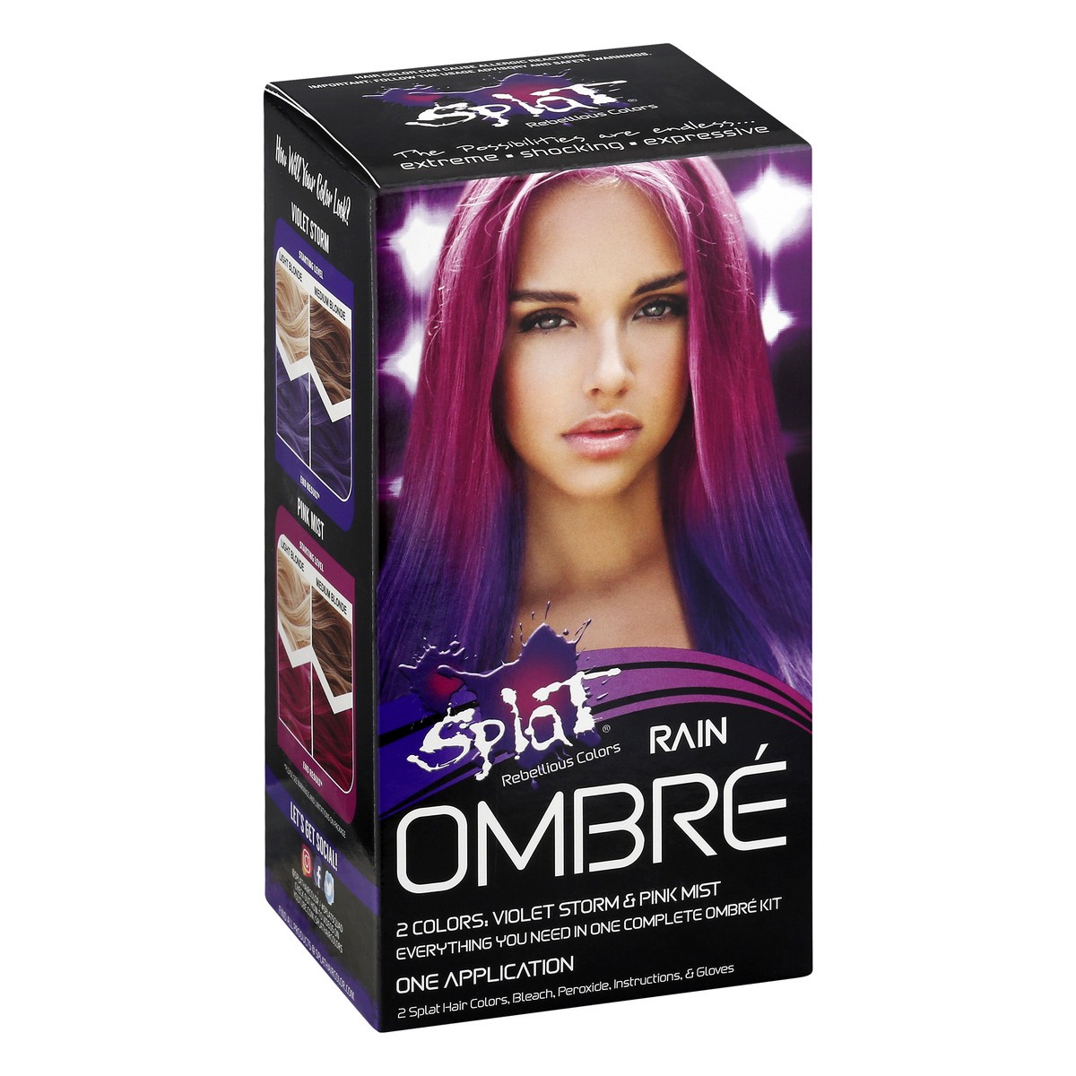 slide 3 of 9, Splat Rain Ombre Hair Color 1 ea, 1 ct