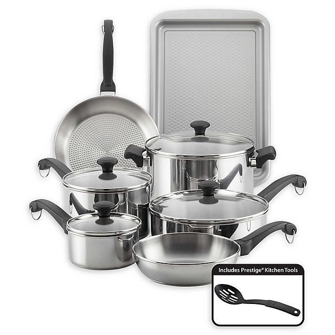 slide 1 of 14, Farberware Classic Traditions Stainless Steel Cookware Set, 12 ct