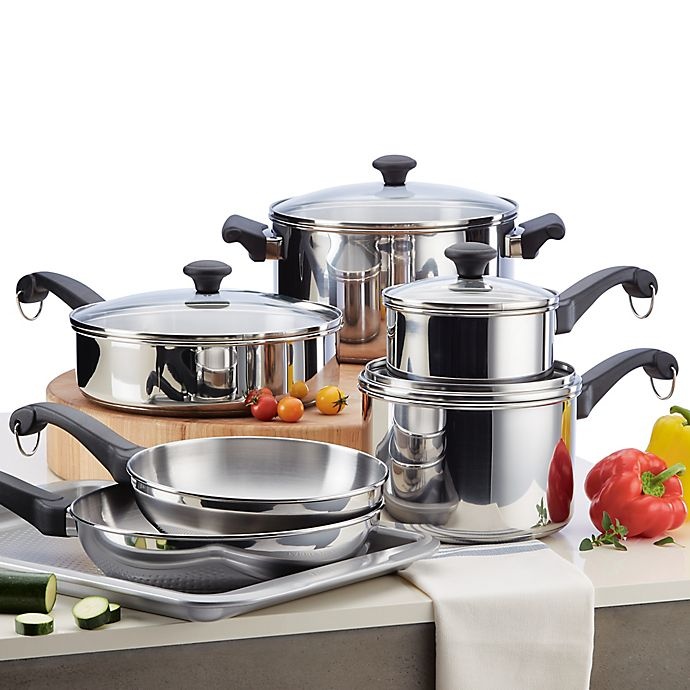 slide 7 of 14, Farberware Classic Traditions Stainless Steel Cookware Set, 12 ct