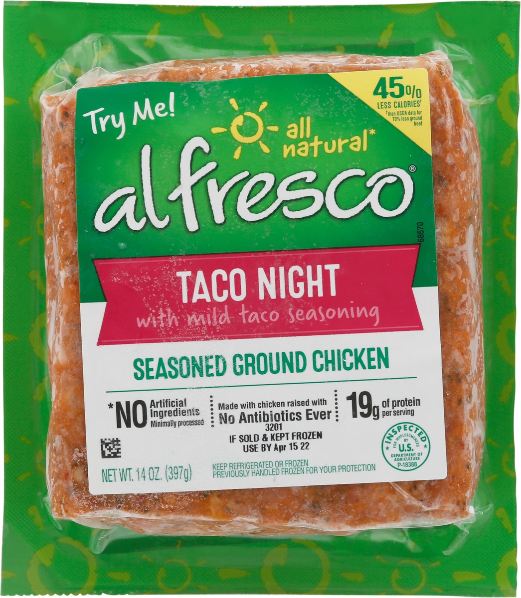 slide 6 of 9, Al Fresco Seasoned Ground Chicken - Taco Night With Mild Seasoning, 