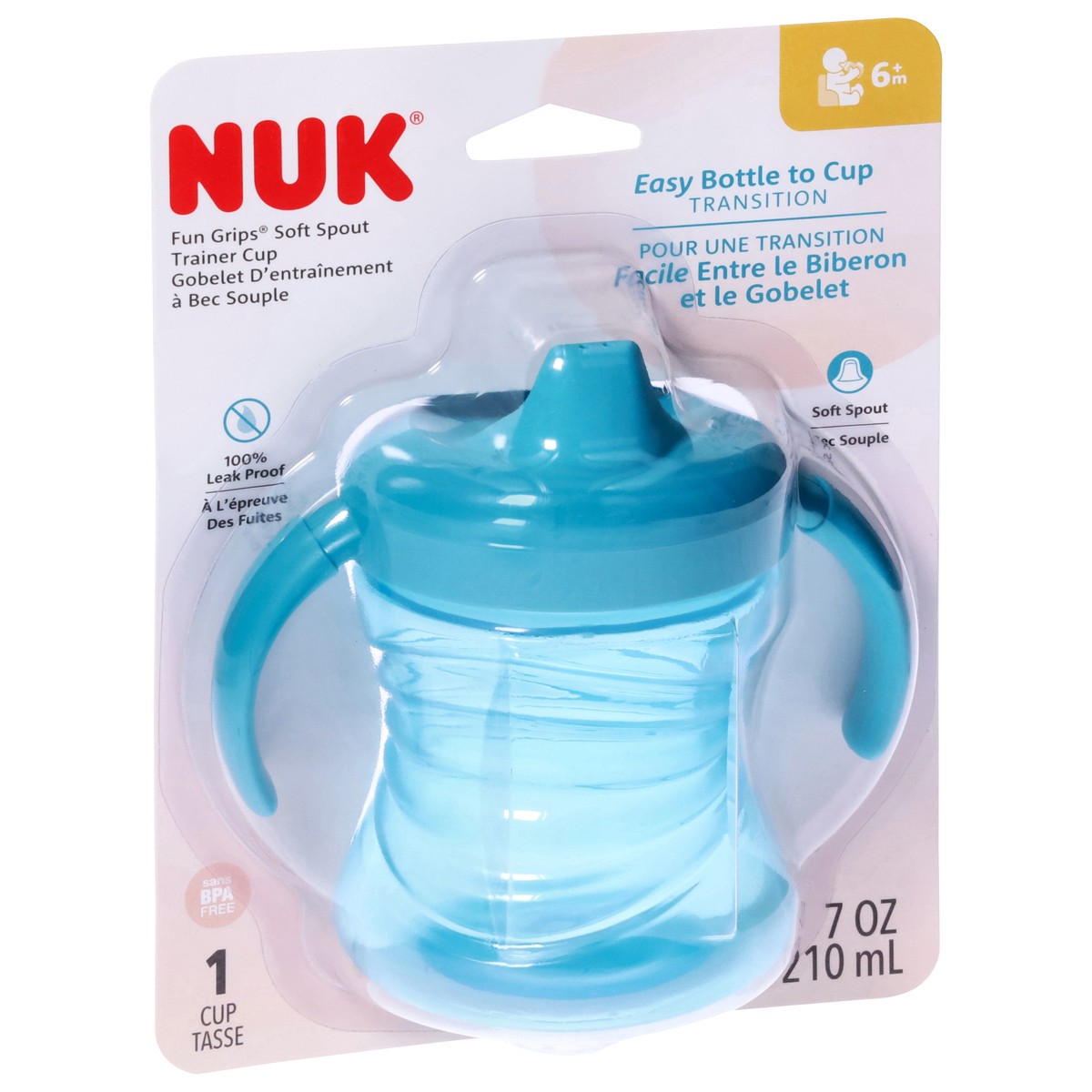 slide 2 of 9, NUK Gerber Fun Grips Soft Spout Trainer Cup, 7 oz