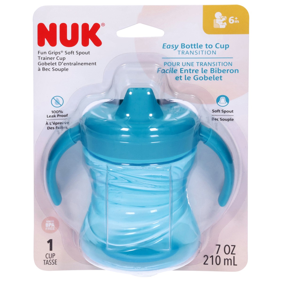 slide 1 of 9, NUK Gerber Fun Grips Soft Spout Trainer Cup, 7 oz