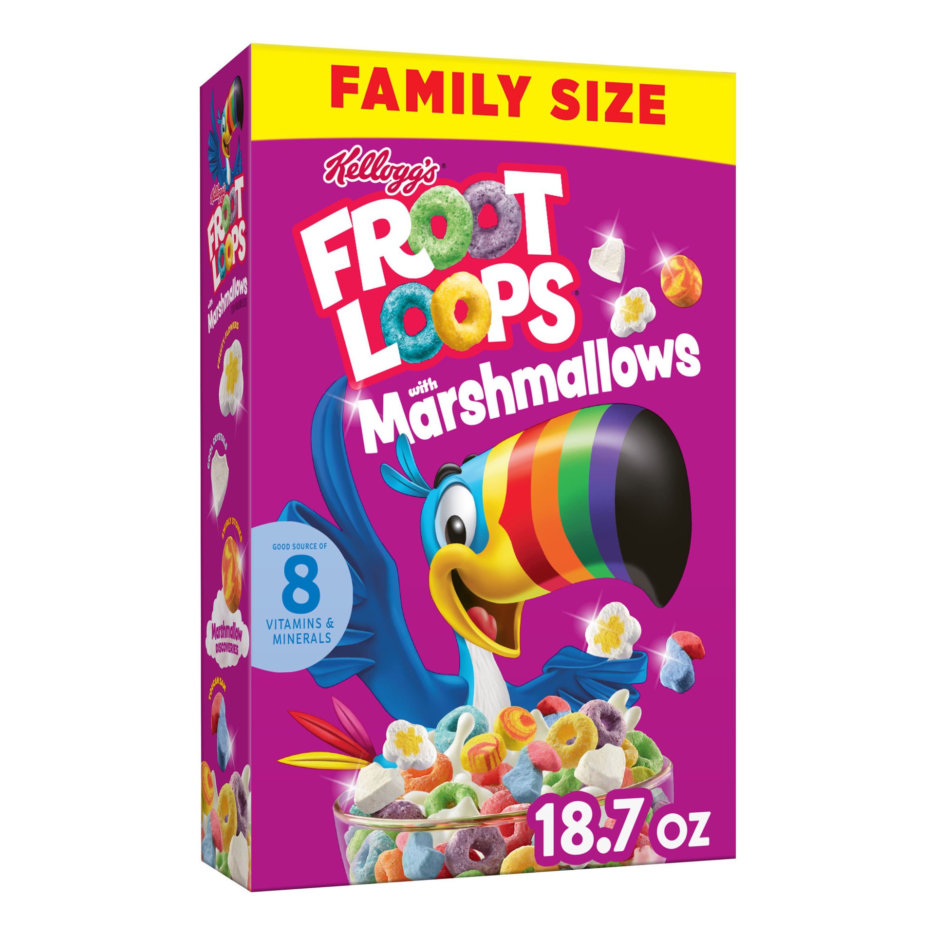 slide 1 of 5, Froot Loops Kellogg's Froot Loops Breakfast Cereal, Original with Marshmallows, 18.7 oz, 18.7 oz
