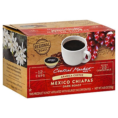 slide 1 of 1, Central Market Mexico Chiapas Dark Roast Single Serve Coffee Cups - 12 ct, 12 ct