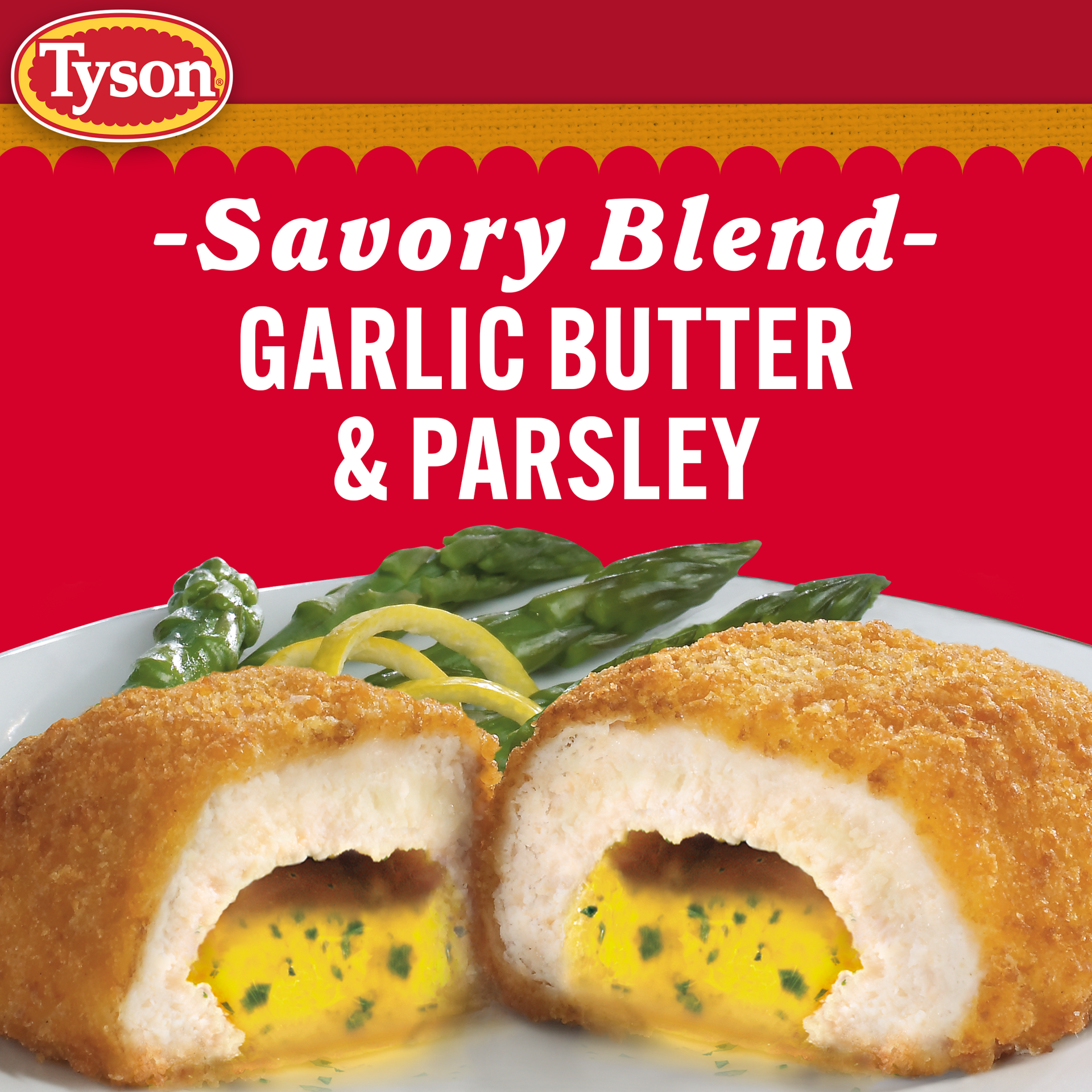 slide 10 of 10, Tyson Frozen Stuffed Chicken Breasts Kiev, 6 Count, 850.49 g