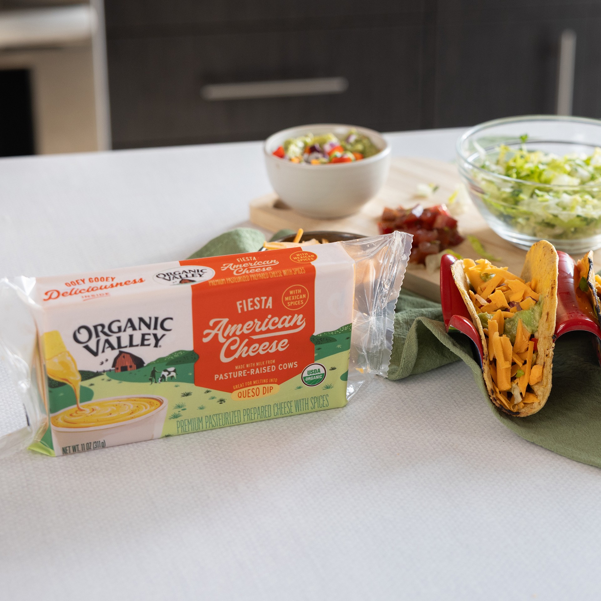 slide 7 of 9, Organic Valley Organic Fiesta American Cheese, 11 oz, 11 oz