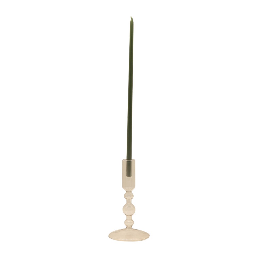slide 3 of 3, Narrow Bubble Glass Taper Candle Holder By Ashland, 3.15 in x 3.15 in x 6.69 in