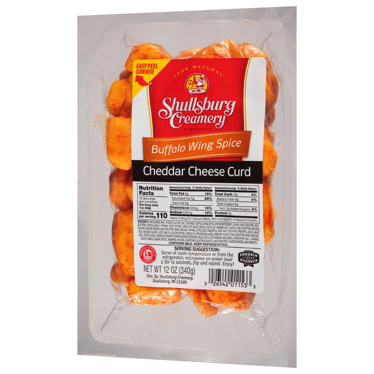 slide 8 of 10, Shullsburg Creamery Cheddar Buffalo Wing Spice Cheese Curds 12 oz, 12 oz