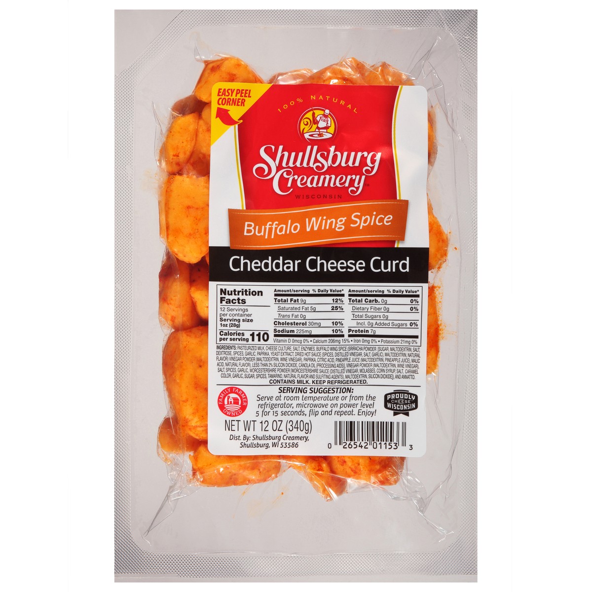 Shullsburg Creamery Cheese Curd Cheddar With Buffalo Wing Spices 12 oz Shipt