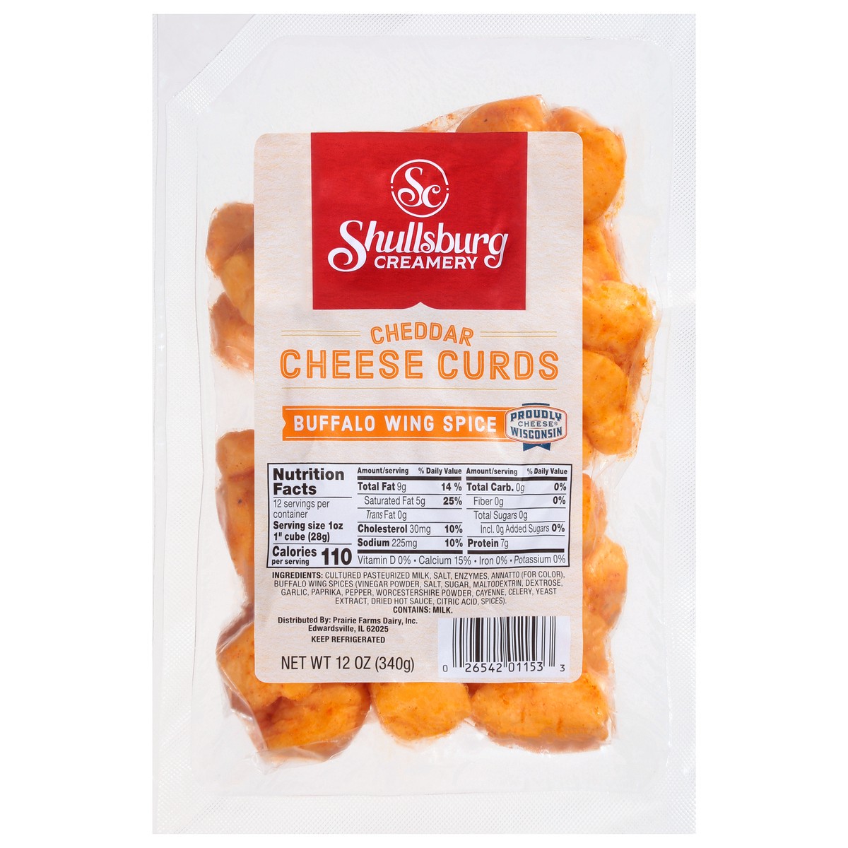 slide 1 of 10, Shullsburg Creamery Cheddar Buffalo Wing Spice Cheese Curds 12 oz, 12 oz