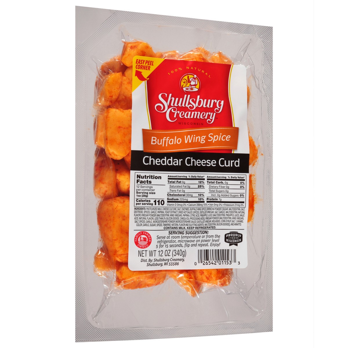 slide 9 of 10, Shullsburg Creamery Cheddar Buffalo Wing Spice Cheese Curds 12 oz, 12 oz