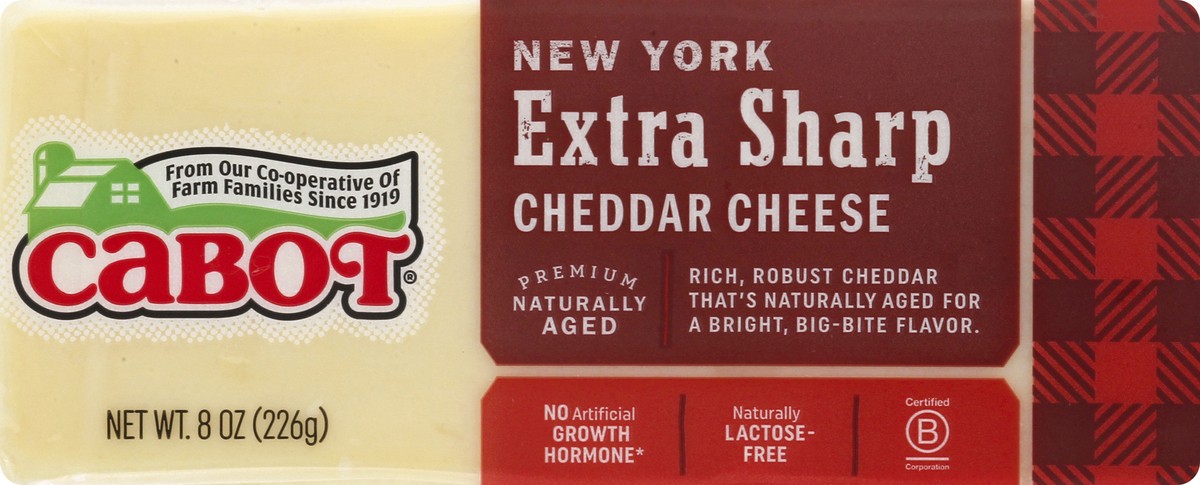 slide 7 of 10, Cabot New York Extra Sharp Cheddar Cheese, 8 oz