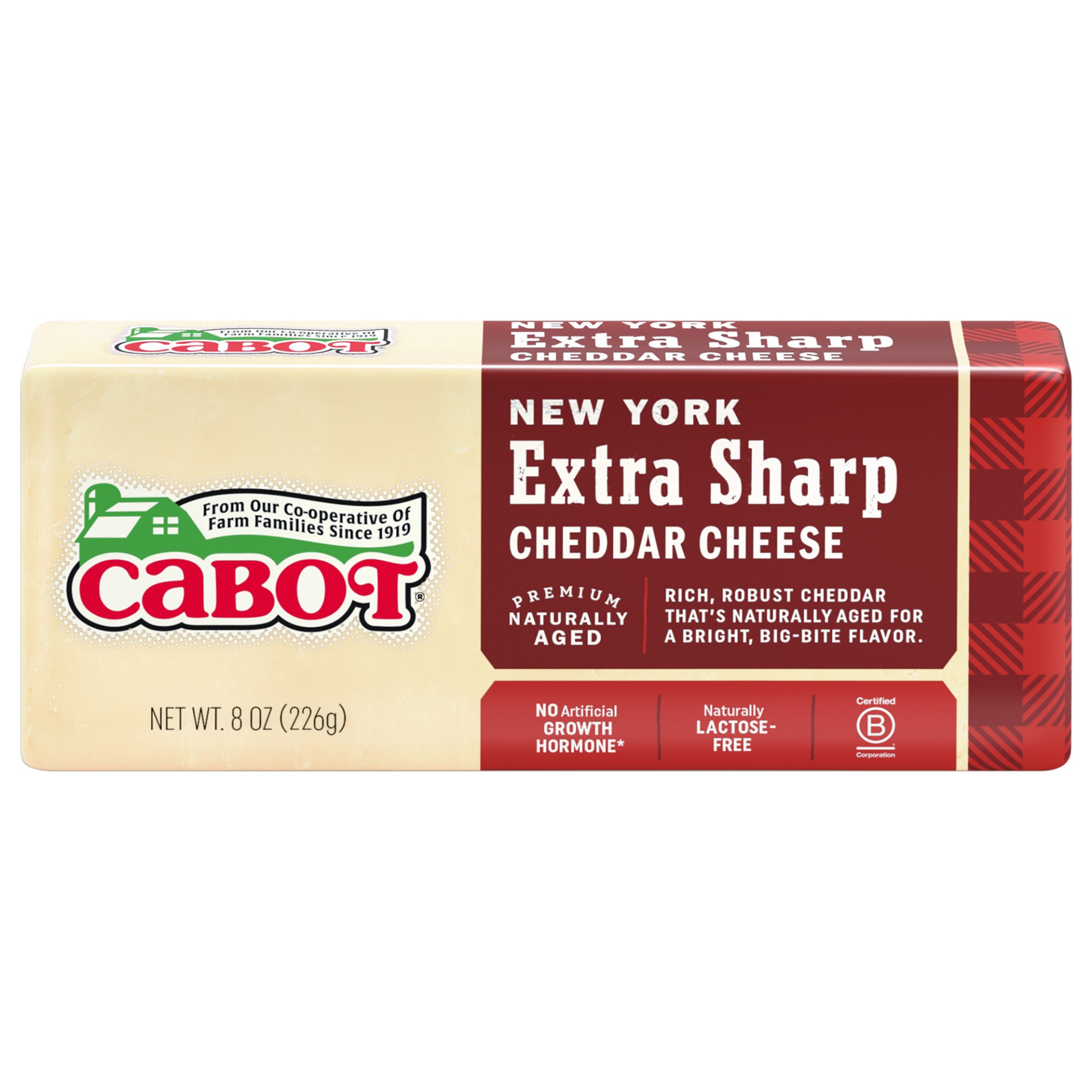 slide 1 of 3, Cabot Ny Extra Sharp Cheddar Cheese, 8 oz