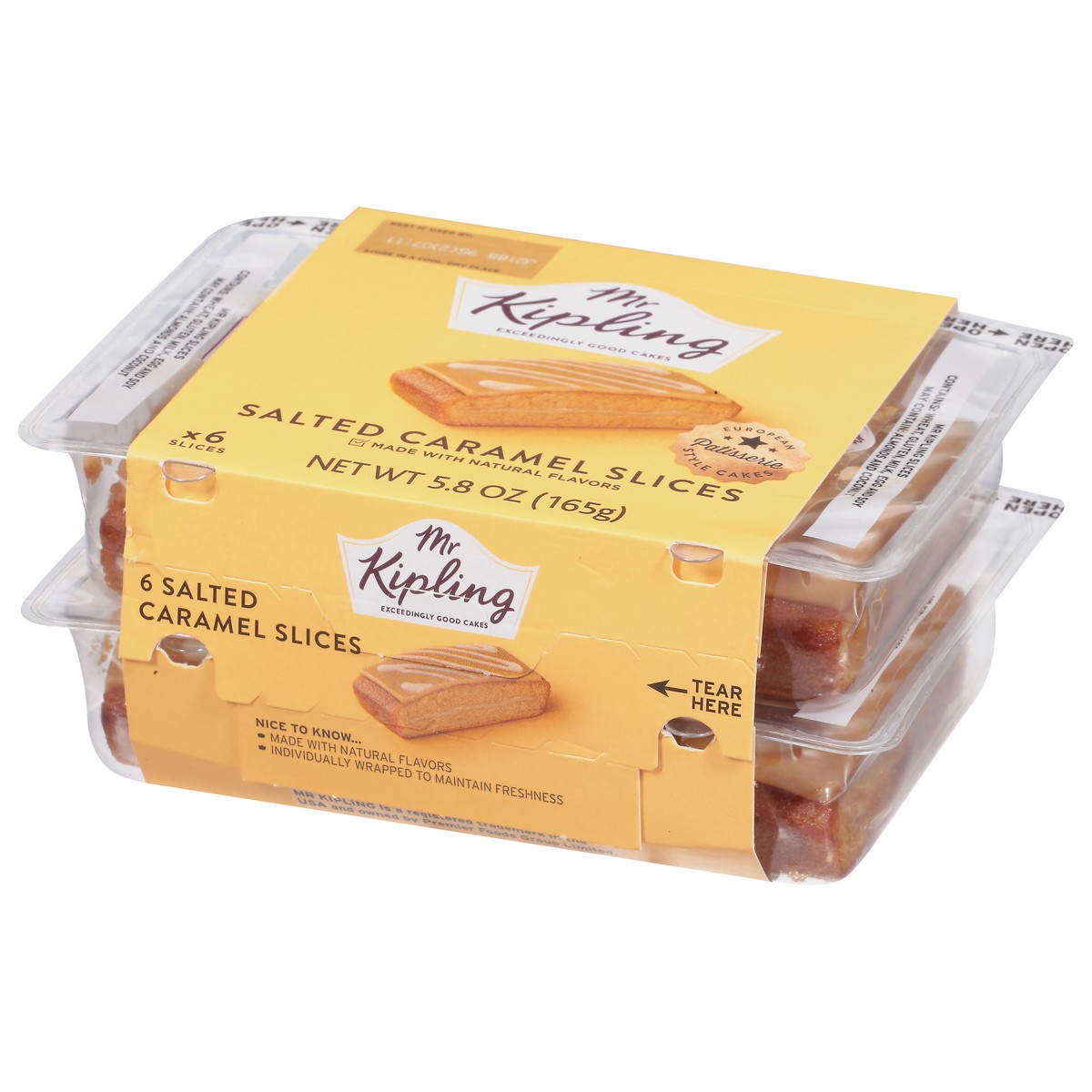 slide 3 of 9, Mr Kipling Slices Salted Caramel Cakes 6 ea, 6 ct