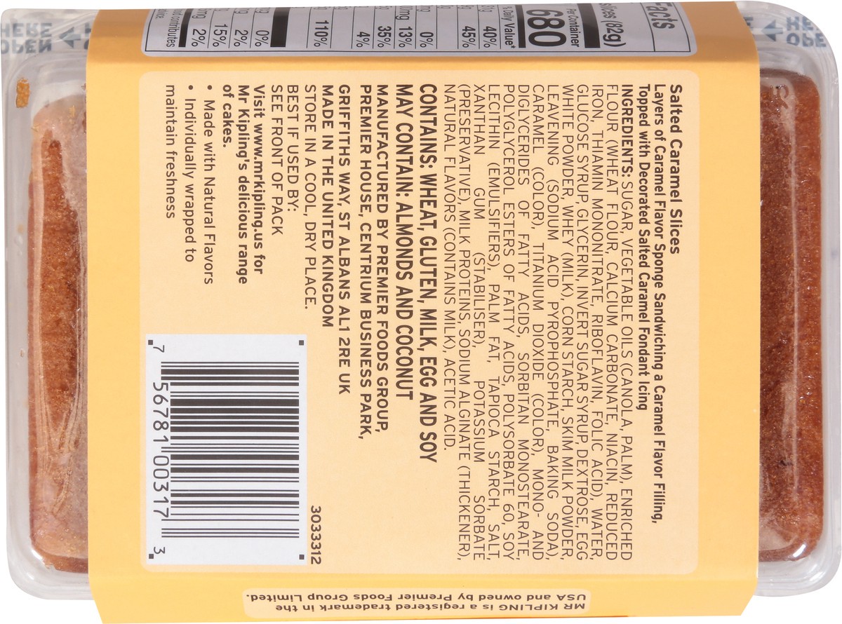 slide 4 of 9, Mr Kipling Slices Salted Caramel Cakes 6 ea, 6 ct