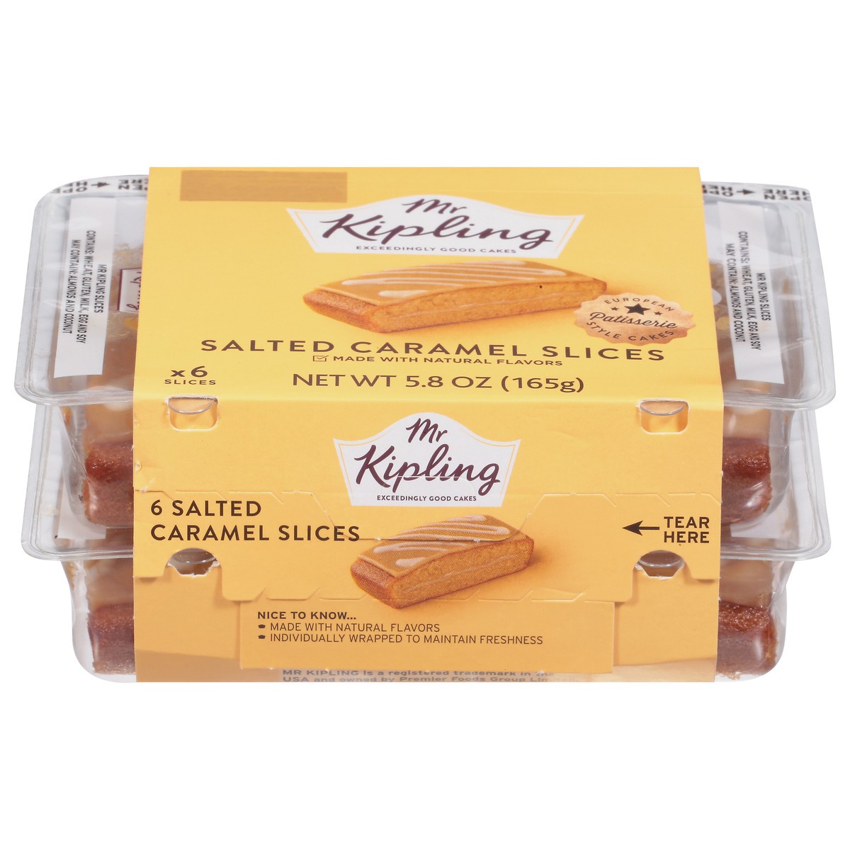 slide 1 of 9, Mr Kipling Slices Salted Caramel Cakes 6 ea, 6 ct