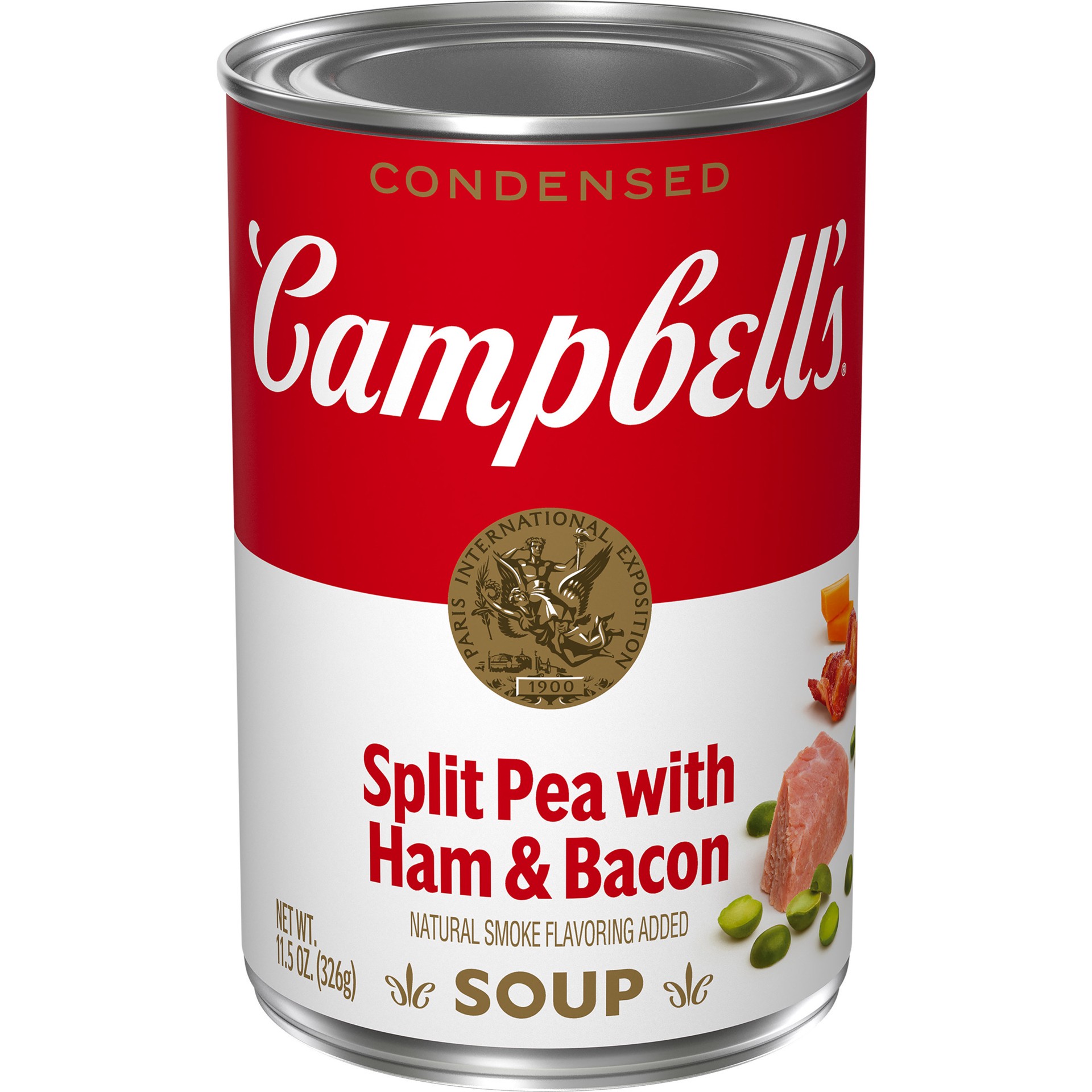 slide 1 of 5, Campbell's Condensed Split Pea Soup With Ham and Bacon, Natural Smoke Flavoring Added, 11.5 oz Can, 11.5 oz