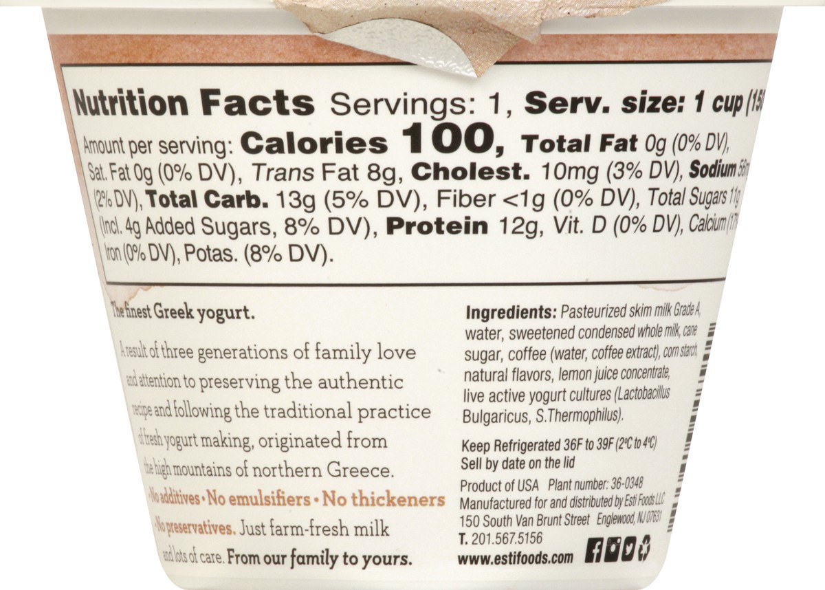 slide 11 of 13, esti Greek Coffee Yogurt 5.3 oz, 5.3 oz