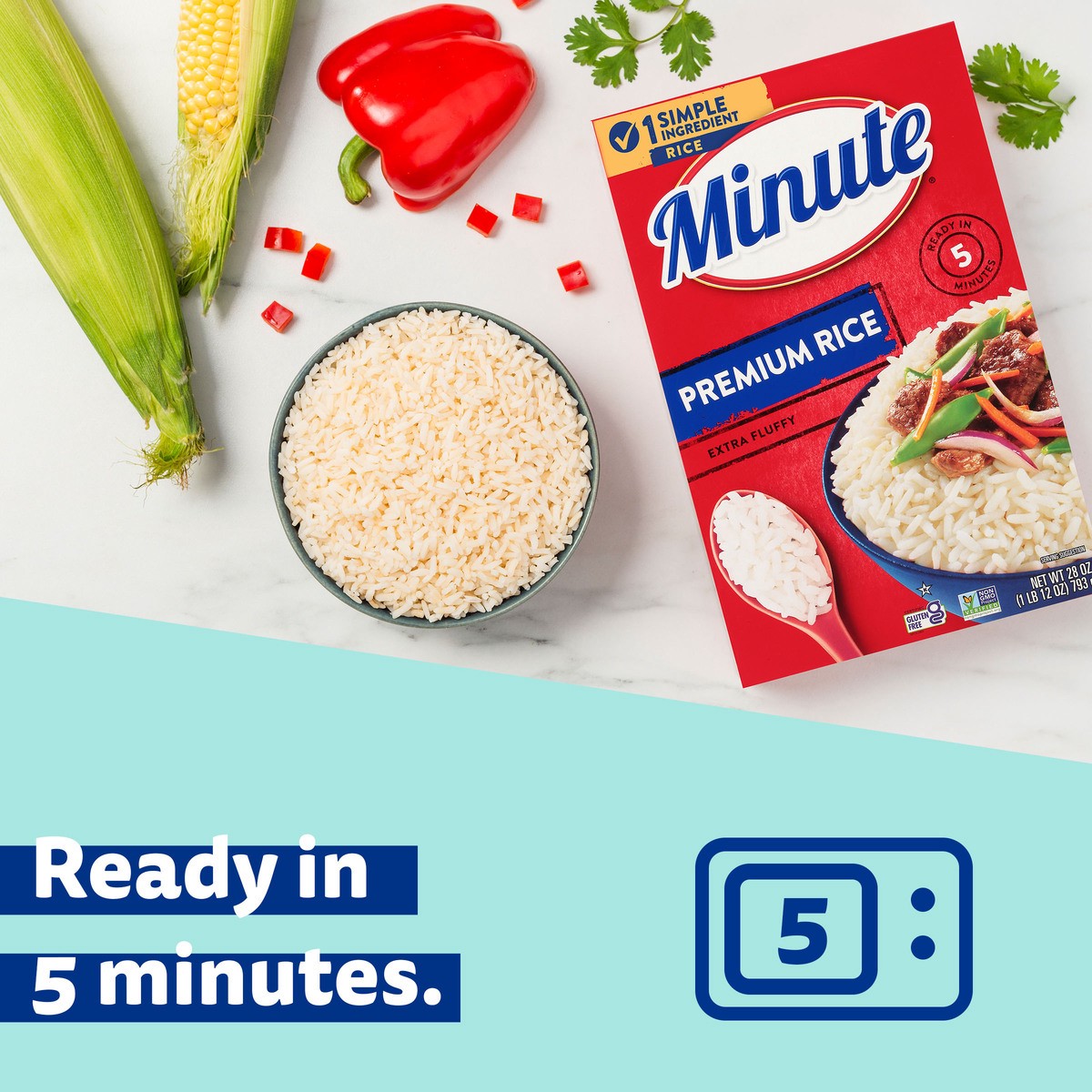 slide 3 of 6, Minute Rice, 28 oz