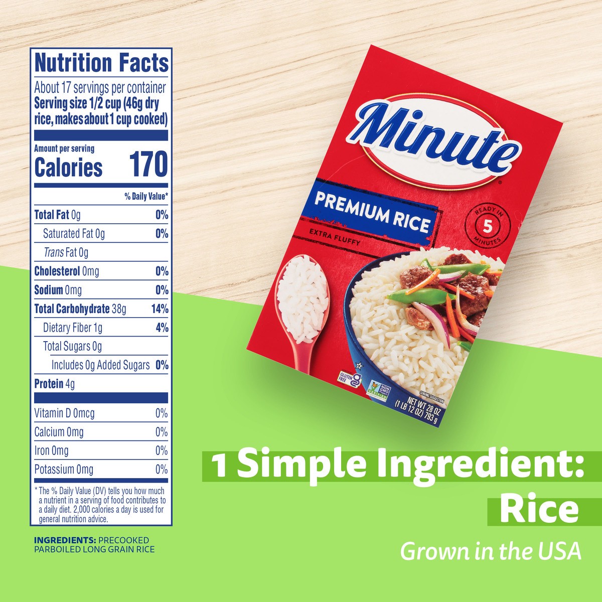 slide 5 of 6, Minute Rice, 28 oz