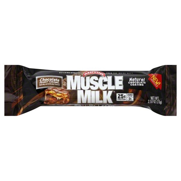 slide 1 of 6, Muscle Milk Chocolate Peanut Caramel Lean Muscle Protein Bar, 2.57 oz